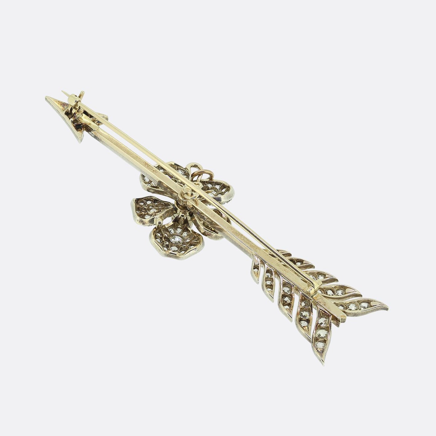 Victorian Large Diamond Arrow Brooch