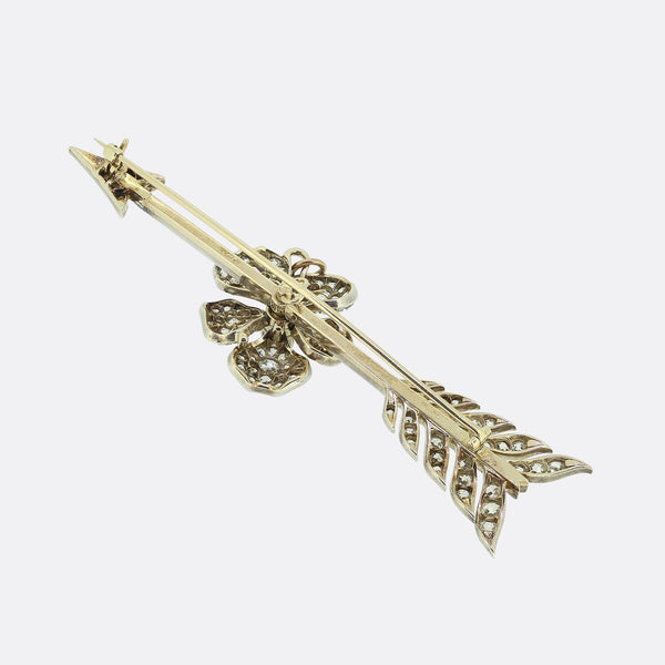 Victorian Large Diamond Arrow Brooch