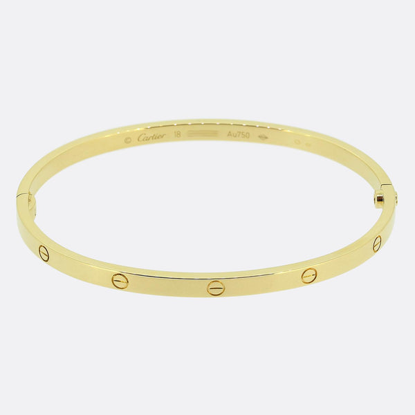 Cartier Small Model LOVE Bangle Size 18