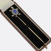 Edwardian Cabochon Sapphire and Diamond Tortoise Stick Pin