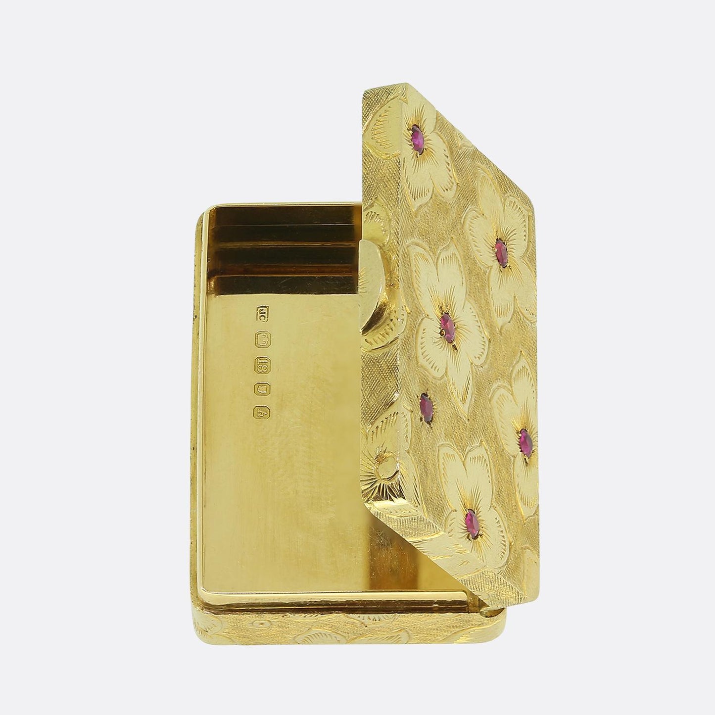 Vintage Cartier Ruby Floral Pill Box