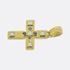Cartier Sapphire and Diamond Byzantine Cross Pendant