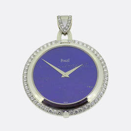 Piaget Lapiz Lazuli and Diamond Pendant Pocket Watch