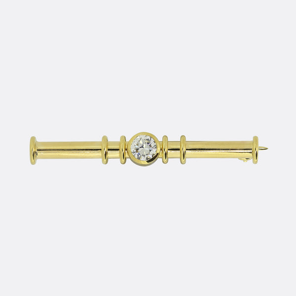 Vintage 0.60 Carat Diamond Bar Brooch