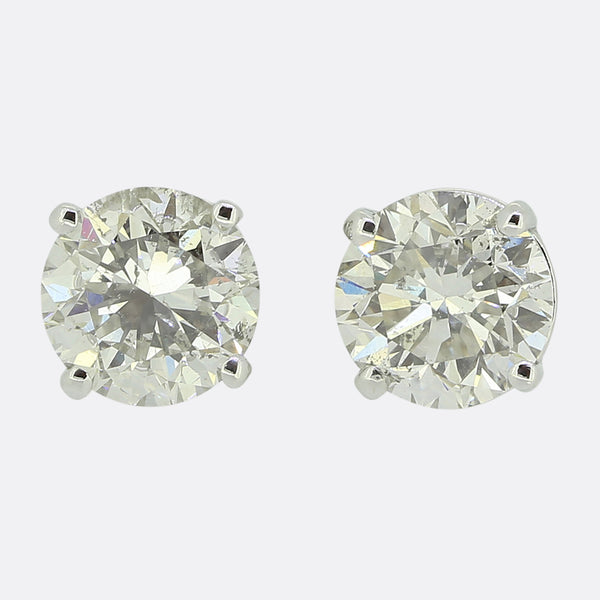 2.10 Carat Diamond Stud Earrings