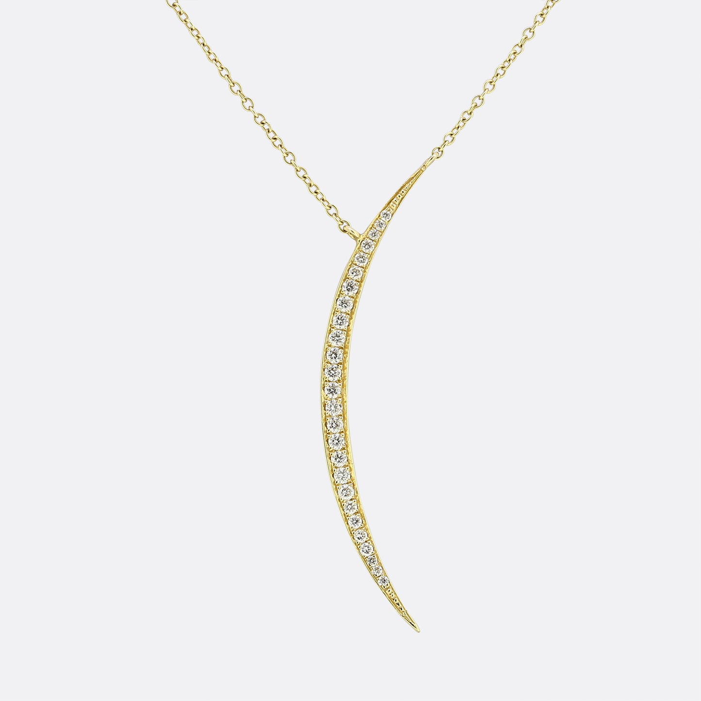 Moon Crescent Diamond Pendant Necklace
