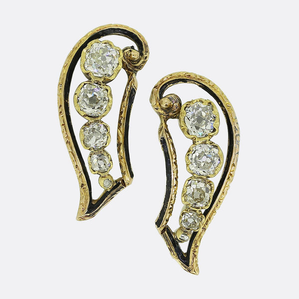 Antique Diamond Wing Earrings
