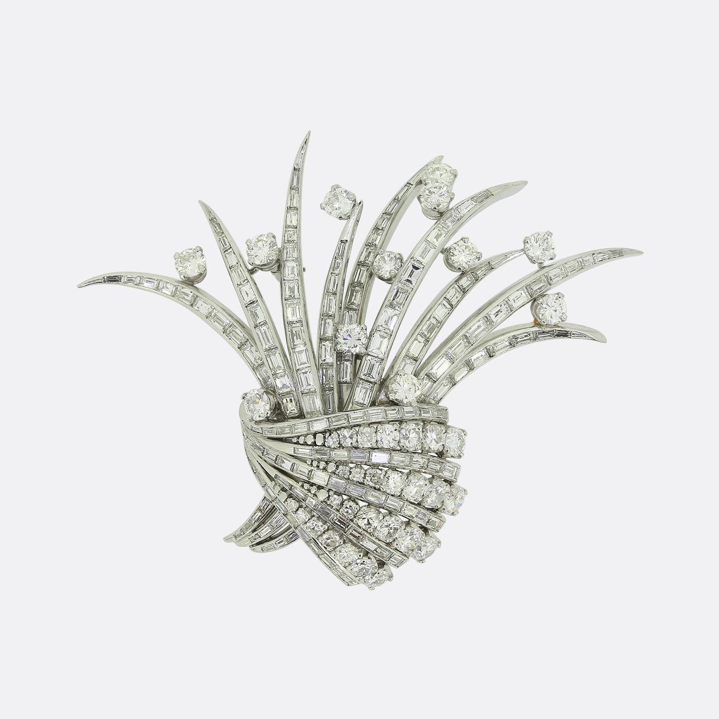 Art Deco Diamond Cluster Brooch