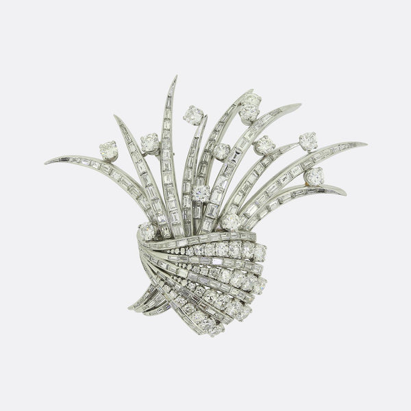 Art Deco Diamond Cluster Brooch
