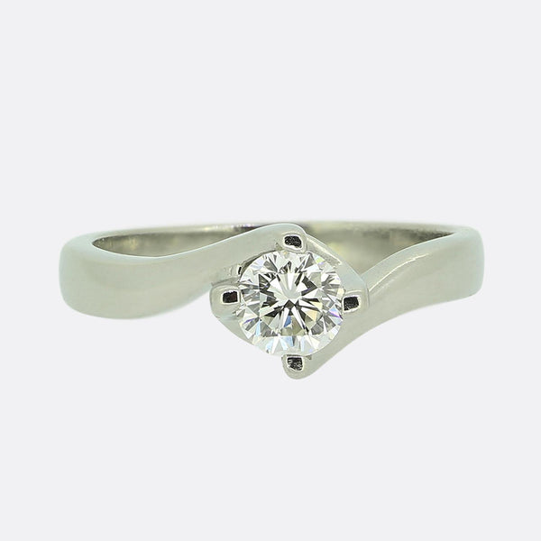 0.40 Carat Round Brilliant Cut Diamond Solitaire Ring