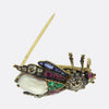 Victorian Natural Pearl Diamond Emerald Sapphire and Ruby Bug Brooch