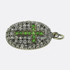 Victorian Demantoid Garnet and Diamond Cross Locket Pendant