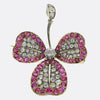 Victorian Ruby and Diamond Clover Pendant Brooch