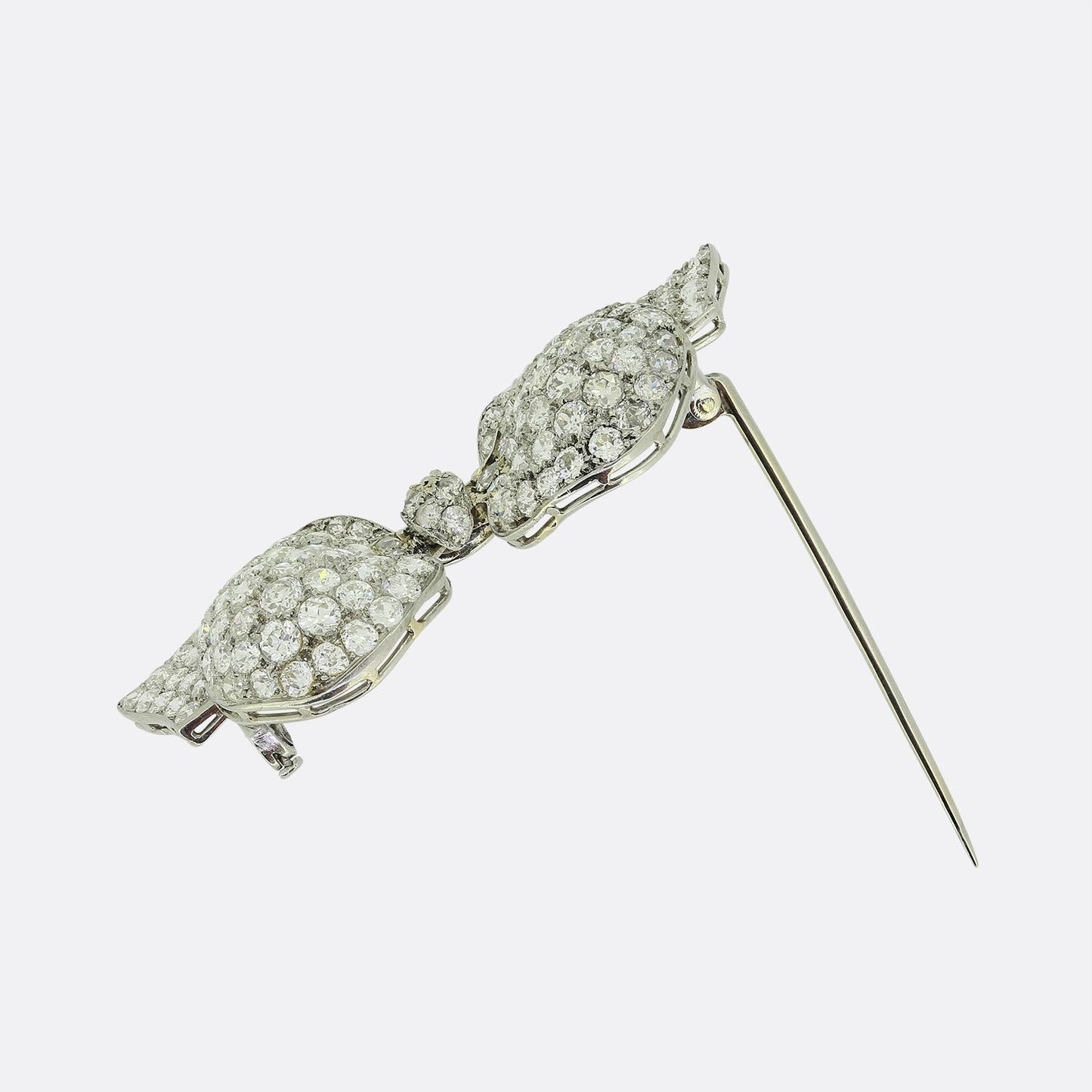 Antique Diamond Bow Brooch