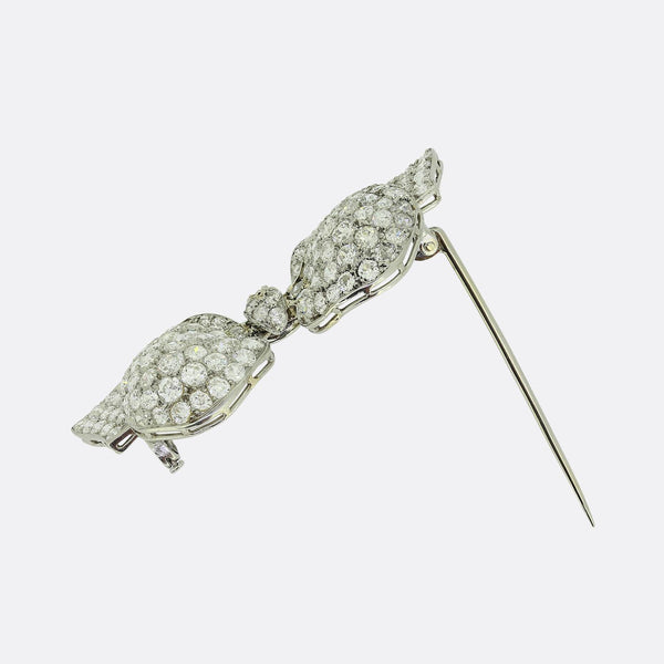 Antique Diamond Bow Brooch