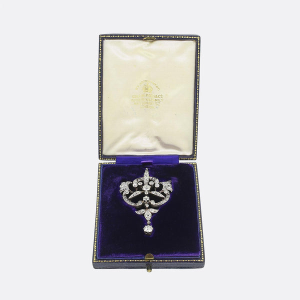 Antique Diamond Drop Brooch
