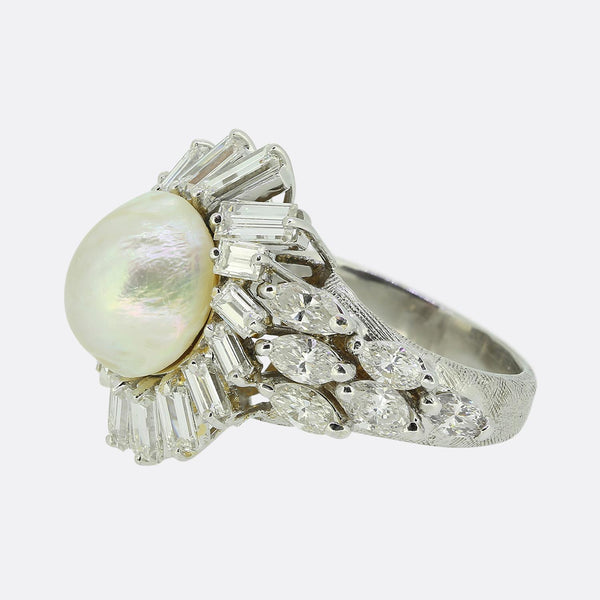 Kutchinsky Pearl and Diamond Ring