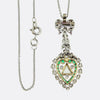 Edwardian Emerald and Diamond Heart Pendant Necklace