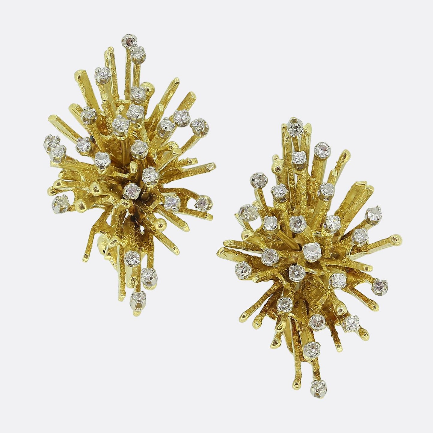 George Weil Diamond Cluster Earrings