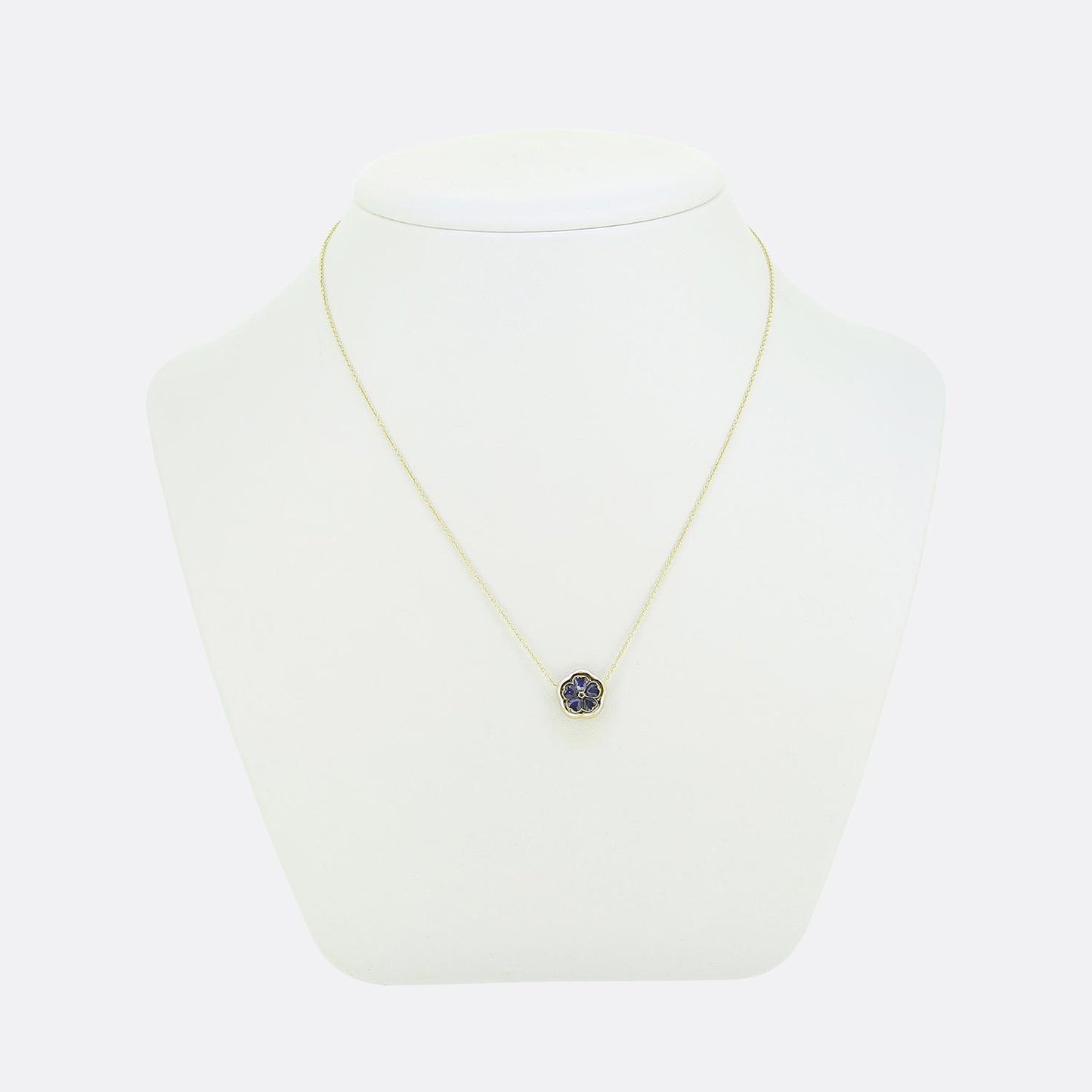 Art Nouveau Sapphire Diamond and Enamel Pendant