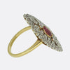 Edwardian Ruby and Diamond Navette Ring