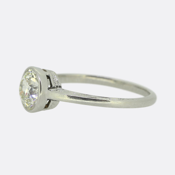 Art Deco 1.25 Carat Old Cut Diamond Solitaire Ring