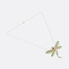 Art Nouveau Plique-A-Jour Pink Sapphire Pearl and Diamond Dragonfly Necklace