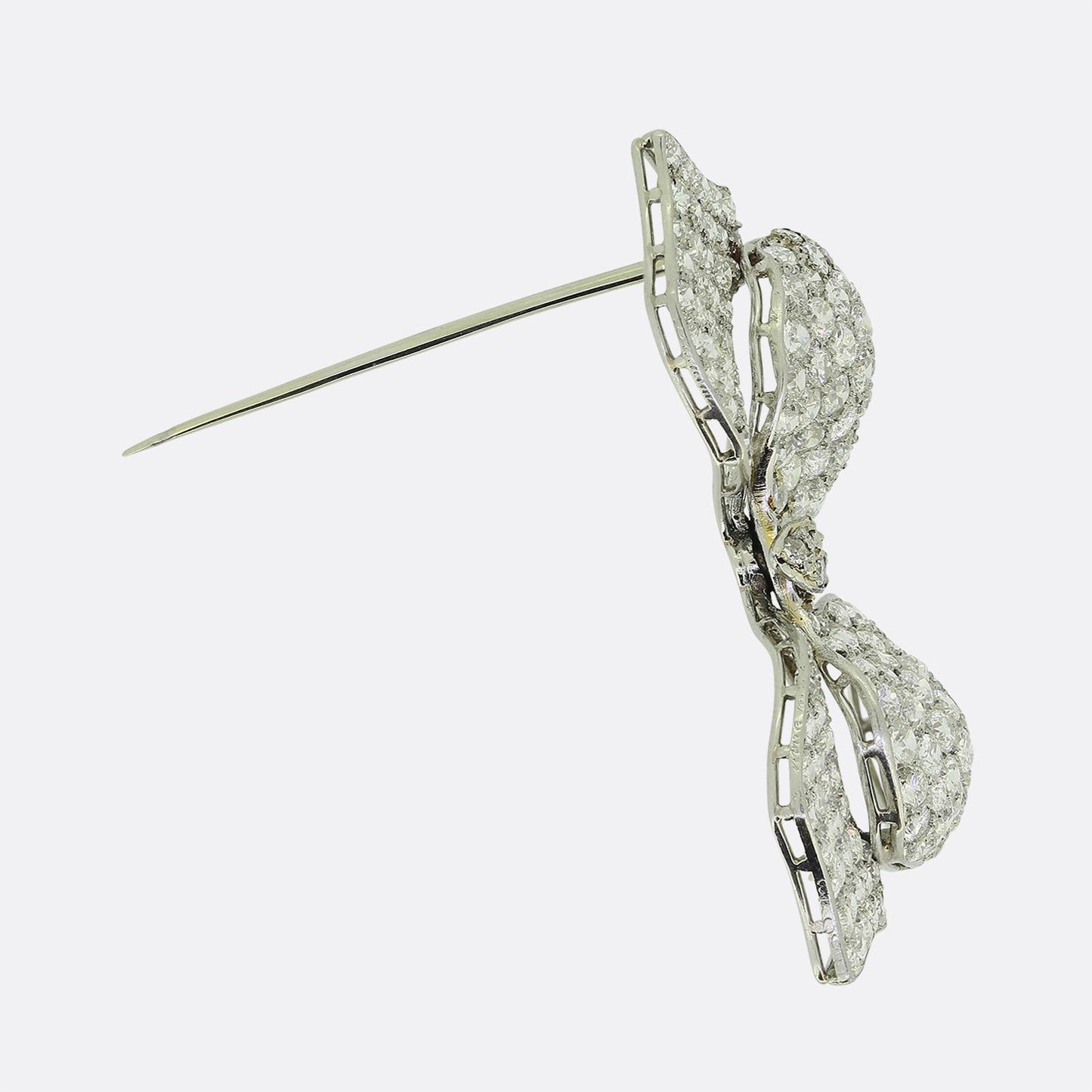 Antique Diamond Bow Brooch