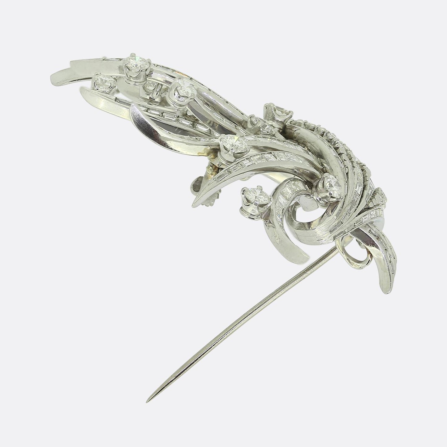 Art Deco Diamond Cluster Brooch