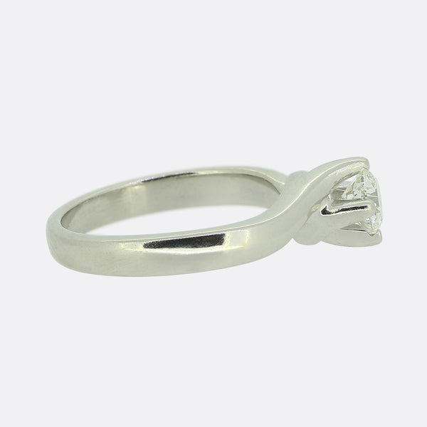 0.40 Carat Round Brilliant Cut Diamond Solitaire Ring