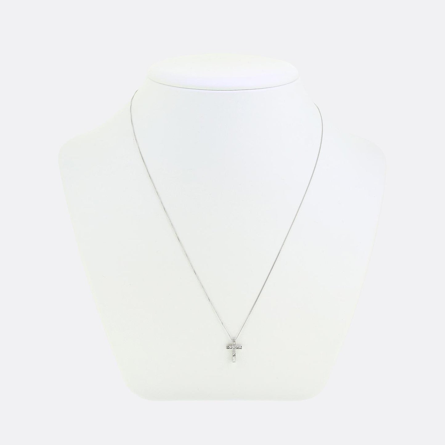 Princess Cut 0.25 Carat Diamond Cross Pendant Necklace