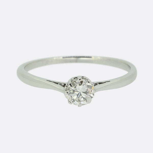 0.33 Carat Round Brilliant Cut Diamond Solitaire Ring