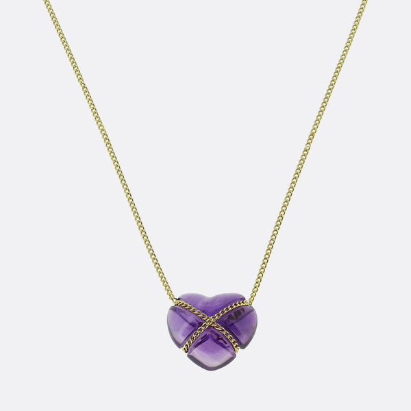 Tiffany & Co. Cross My Heart Amethyst Necklace