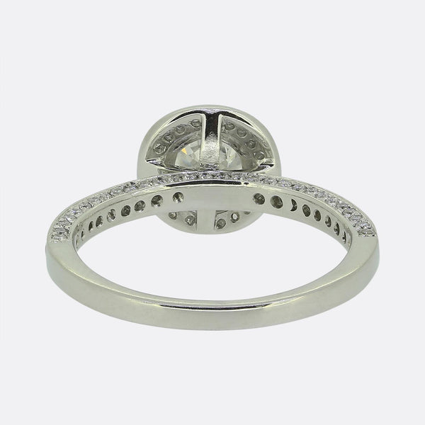 0.90 Carat Diamond Halo Engagement Ring