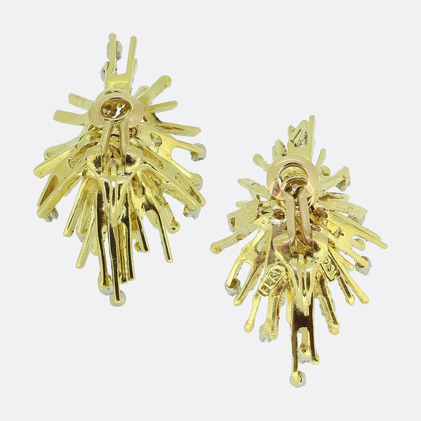 George Weil Diamond Cluster Earrings