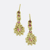 Vintage Ruby and Diamond Drop Earrings