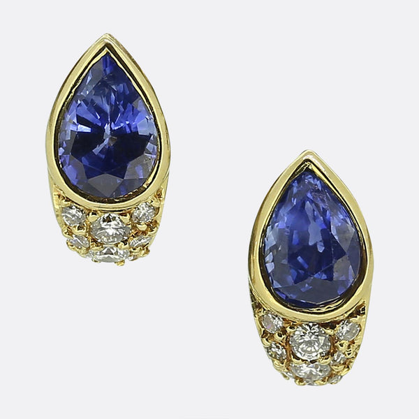 Boucheron Vintage Sapphire Diamond Earrings