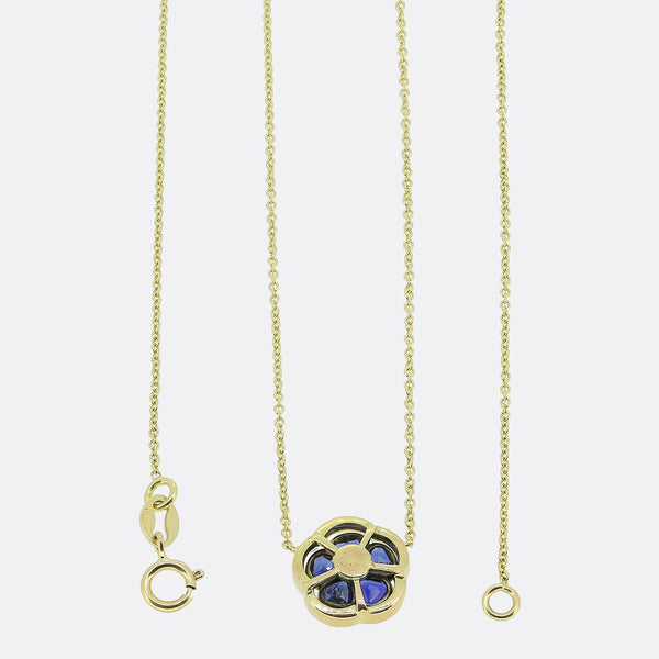 Art Nouveau Sapphire Diamond and Enamel Pendant