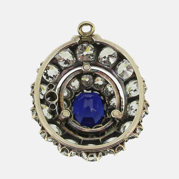 Antique Sapphire and Diamond Pendant