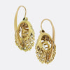 Antique Diamond Seashell Drop Earrings
