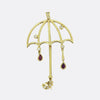 Vintage Ruby and Diamond Umbrella Brooch