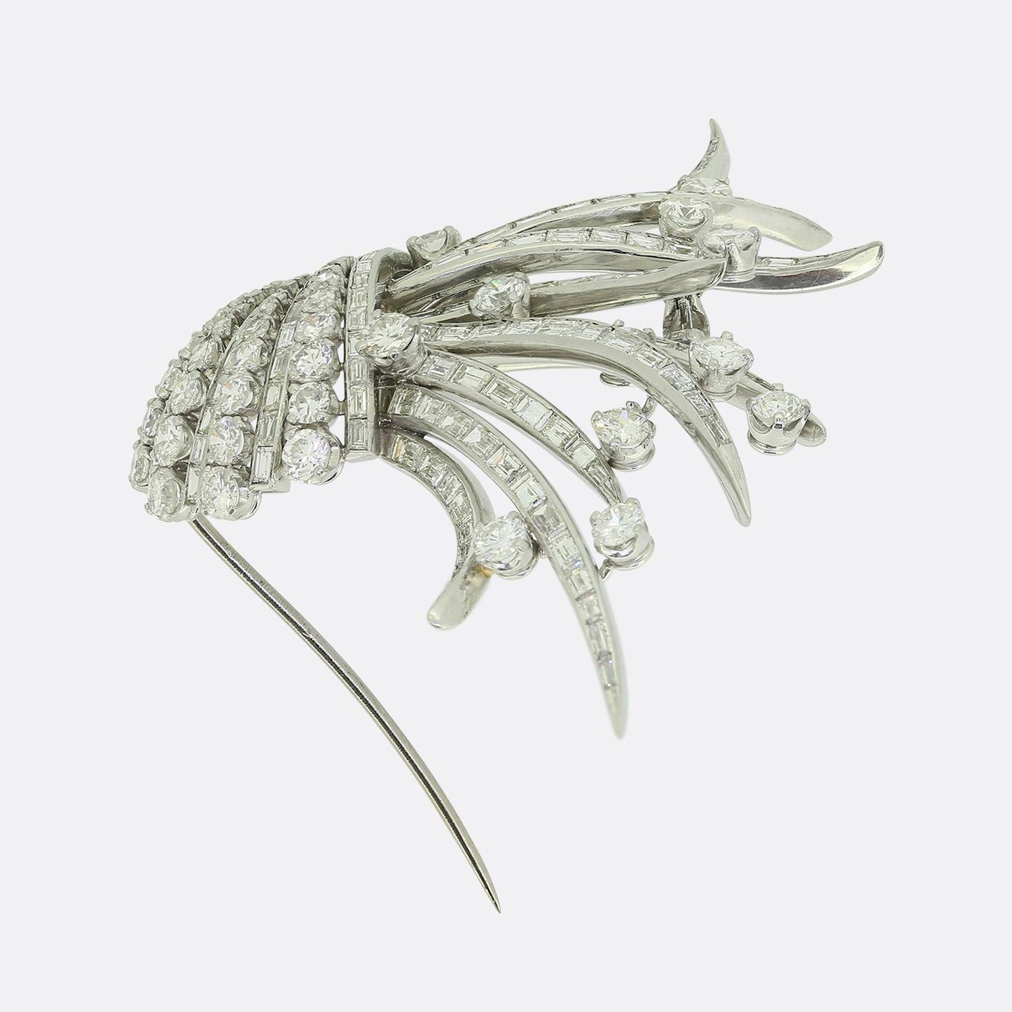 Art Deco Diamond Cluster Brooch