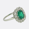 Vintage 1.94 Carat Emerald and Diamond Cluster Ring