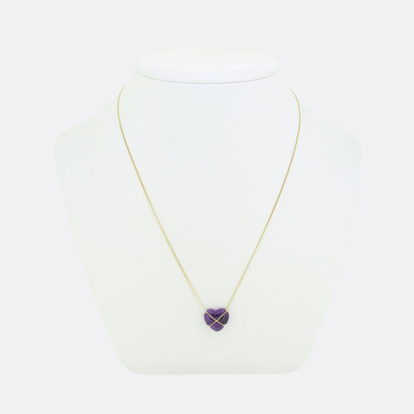 Tiffany & Co. Cross My Heart Amethyst Necklace