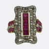 Continental Antique Ruby and Diamond Dress Ring