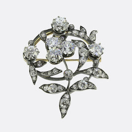Victorian Diamond Foliated Brooch