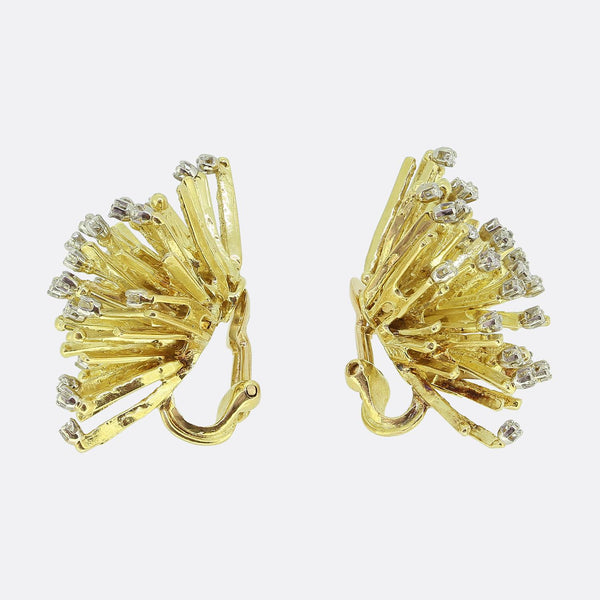 George Weil Diamond Cluster Earrings
