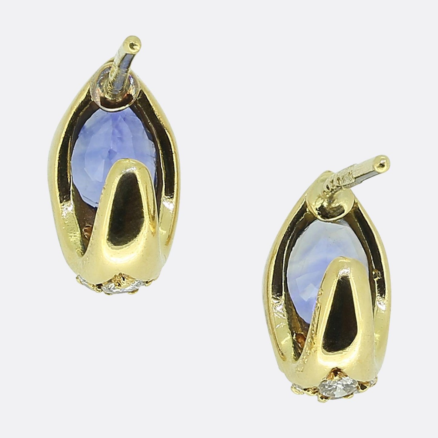 Boucheron Vintage Sapphire Diamond Earrings