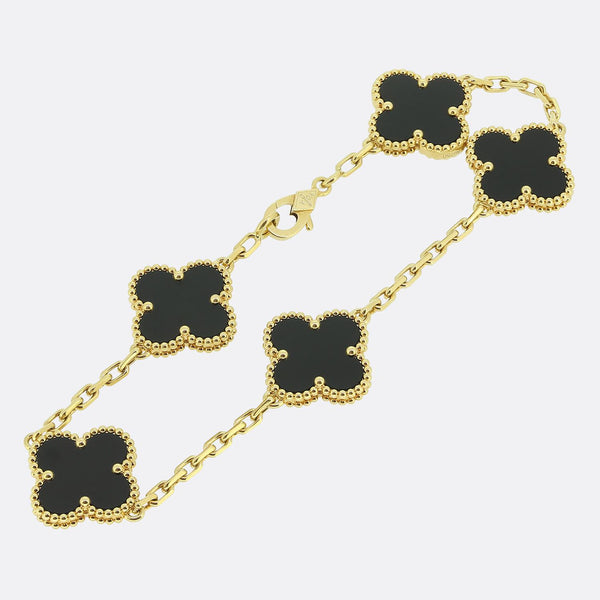 Van Cleef & Arpels Onyx Vintage Alhambra Bracelet