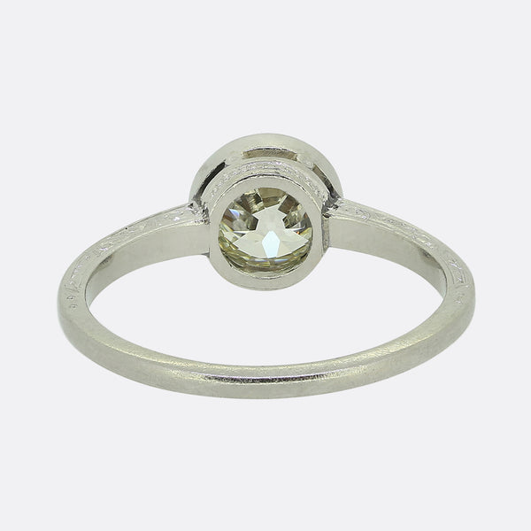 Art Deco 1.25 Carat Old Cut Diamond Solitaire Ring